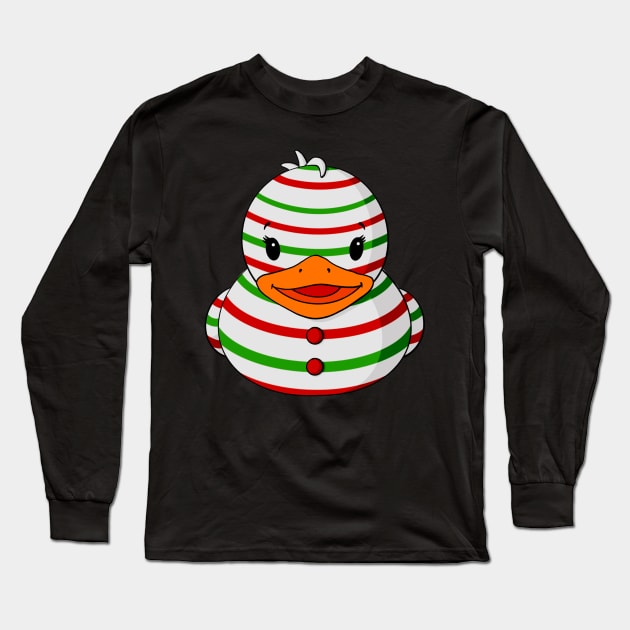 Peppermint Rubber Duck Long Sleeve T-Shirt by Alisha Ober Designs